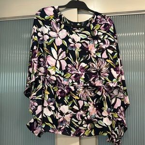 Purple flower pattern blouse